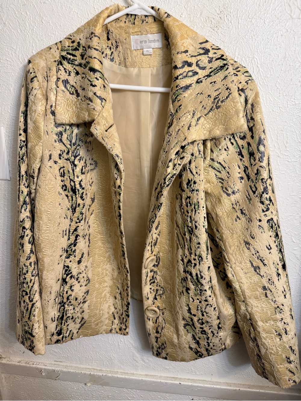 erin london Beige and Black Patterned Blazer
